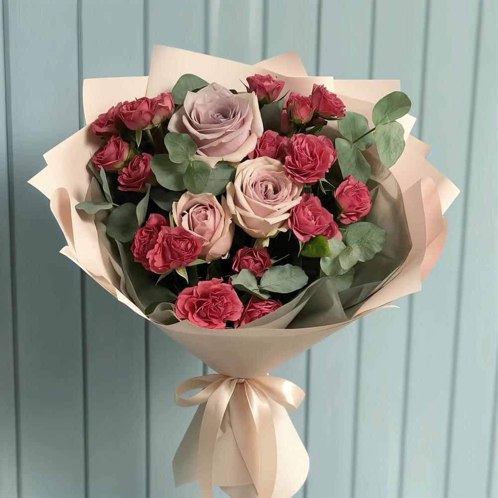 Букет цветов из: Гвоздики и Розы в Молодежном Иркутская область