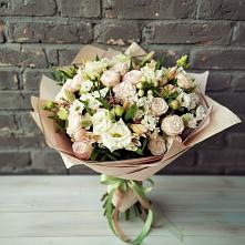 Букет цветов из:  Альстромерии, Розы и Хризантемы #REPLACE_PRED# Молодежном Иркутская область