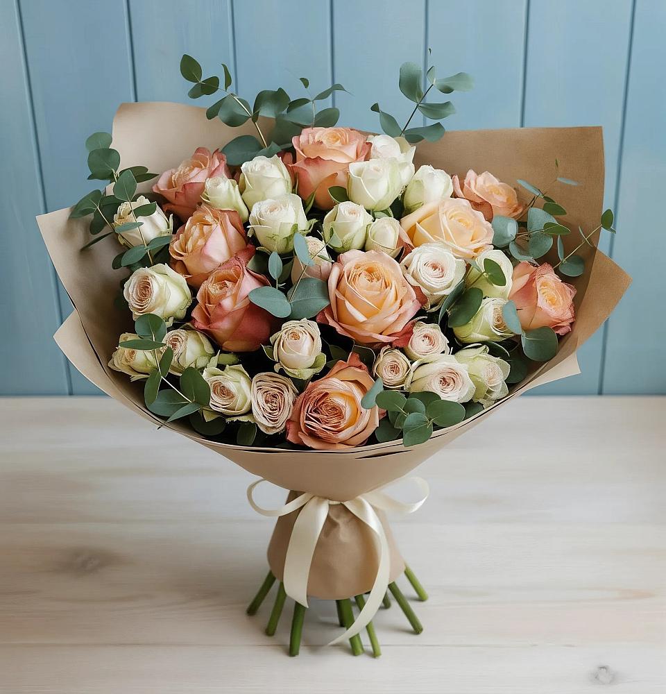 Букет цветов из: Альстромерии и Розы в Молодежном Иркутская область