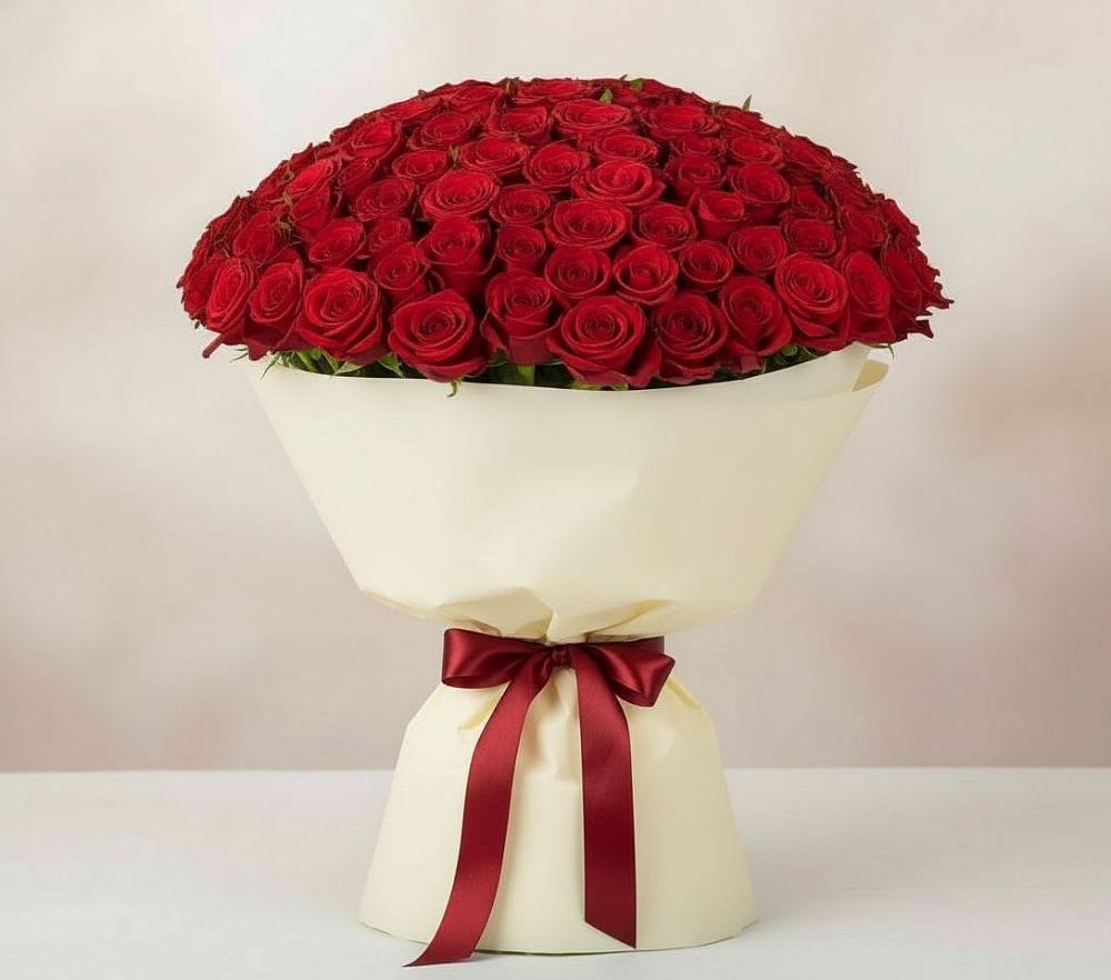 Букет 101 Красная роза Милано в Молодежном Иркутская область