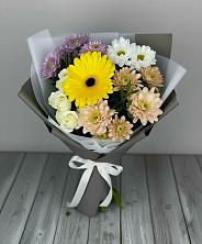 Букет цветов из:  Розы, Герберы и Хризантемы в Молодежном Иркутская область