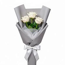 Букет 3 белые розы #REPLACE_PRED# Молодежном Иркутская область