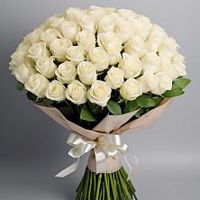 Букет 101 беля роза Белоснежка в Молодежном Иркутская область
