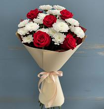Букет цветов из:  Розы и Хризантемы в Молодежном Иркутская область