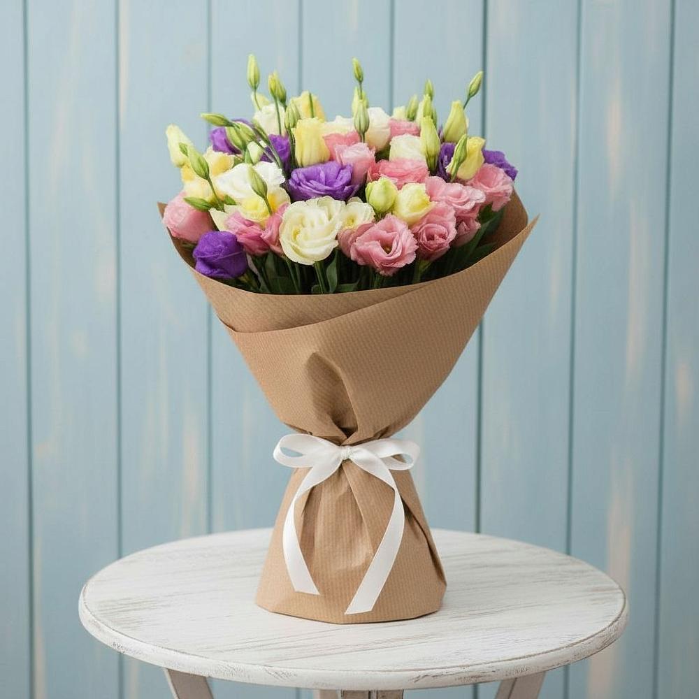 Букет цветов из: Лизиантусы в Молодежном Иркутская область