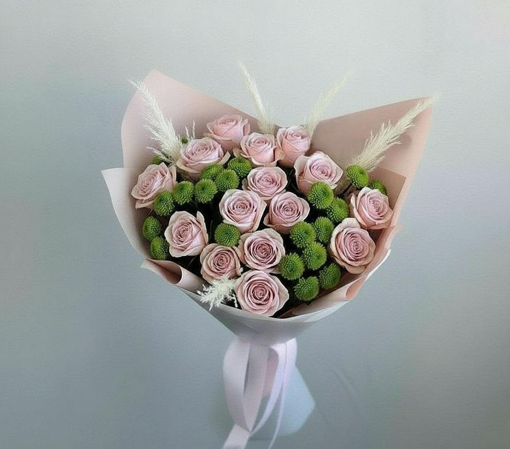 Букет цветов из: Розы и Хризантемы в Молодежном Иркутская область