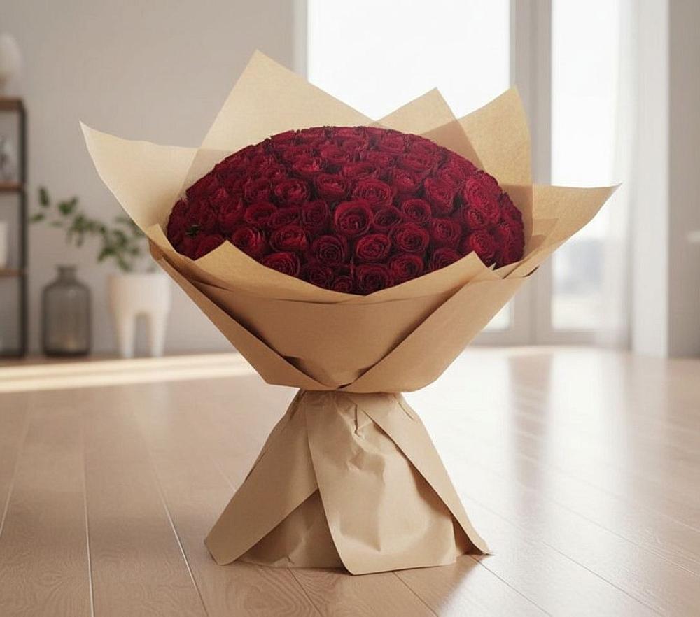 Букет 101 Красная роза в Молодежном Иркутская область