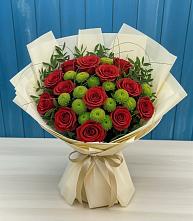 Букет цветов из:  Розы и Хризантемы в Молодежном Иркутская область