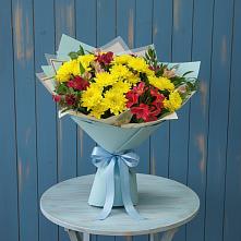 Букет цветов из:  Альстромерии и Хризантемы в Молодежном Иркутская область