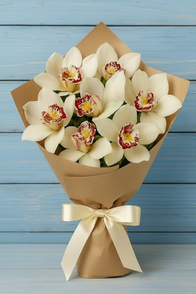 Букет цветов из: Орхидеи и Розы в Молодежном Иркутская область