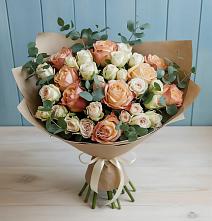 Букет цветов из:  Альстромерии и Розы в Молодежном Иркутская область
