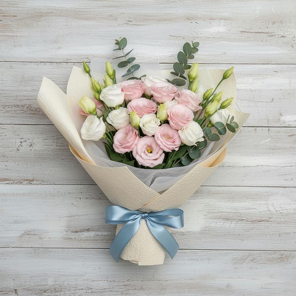 Букет цветов из: Лизиантусы в Молодежном Иркутская область